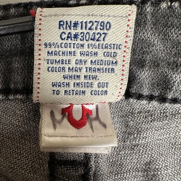 VTG True Religion Jeans Women Size 27 Gray Stella Big T Low Rise Made in USA - Picture 8 of 13